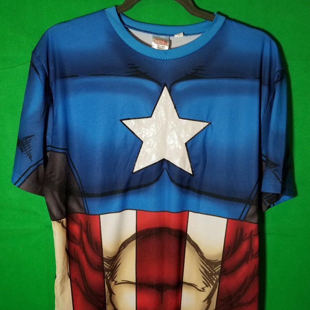 Marvelโ Avengers Captain America Shirt Costume Cosplay Adult S/M Halloween
